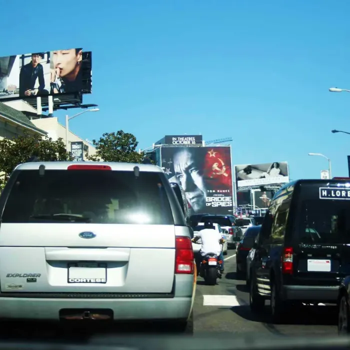 Billboards along a Los Angeles street